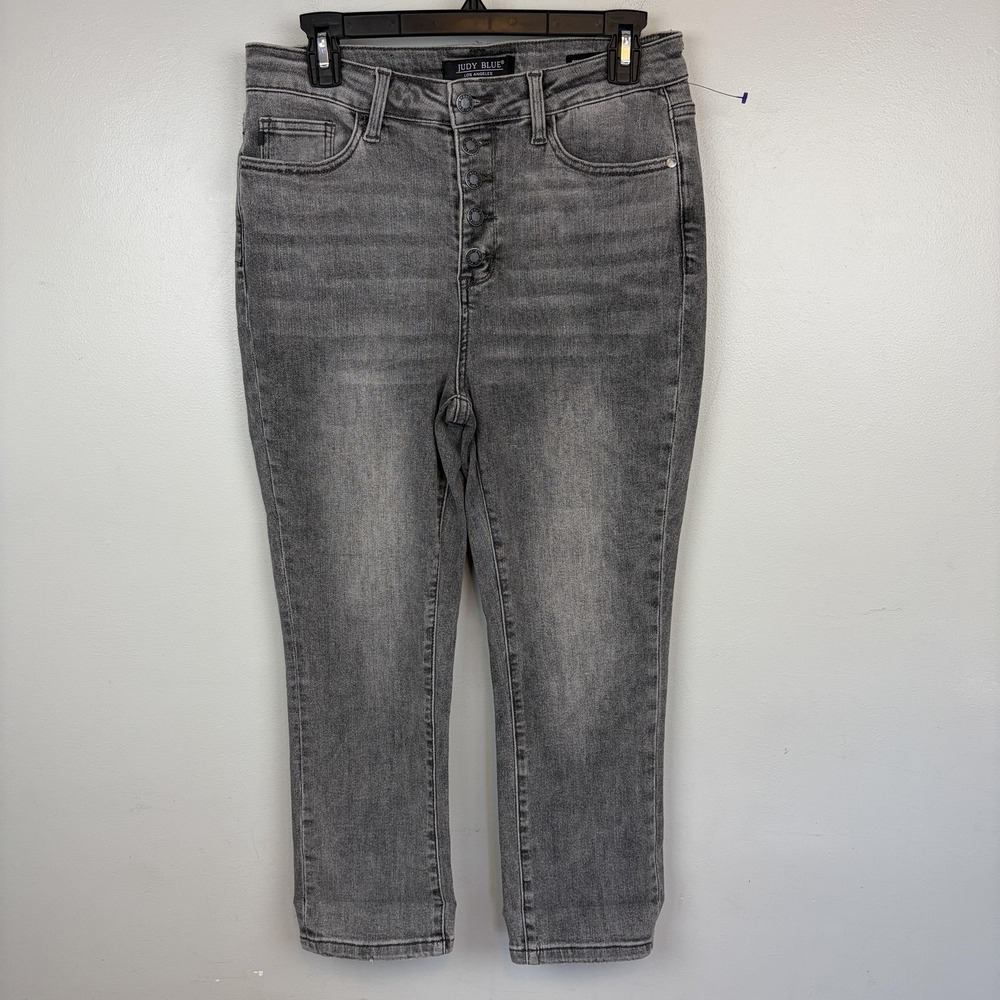 Judy Blue Skinny Capri Jeans Womens 9/29 Gray High Rise Stretch Denim JB78110